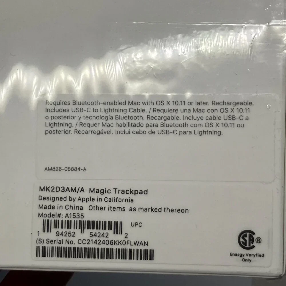 Beautiful Apple Magic Trackpad 2 (A1535) - MK2D3AM/A (Lightning Port)